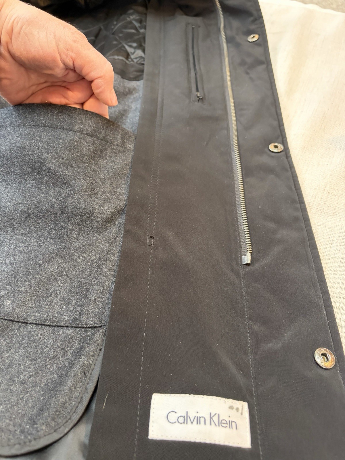 Calvin Klein men’s black coat/jacket.Zip/snap-buttons,removable lining.Size XXL. image 5