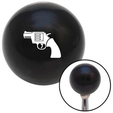 White Gun Black Shift Knob W M16x1.5 Insert Shifter Auto Manual Custom Brody
