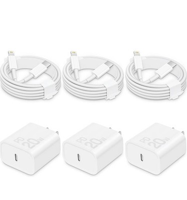 iPhone Charger Fast Charging Lightning Cable 6FT 3Pack Apple MFi-Certified Long