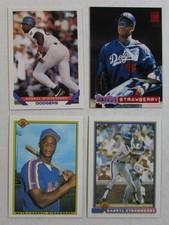 Darryl Strawberry 4-card lot New York Mets Los Angeles Dodgers MLB