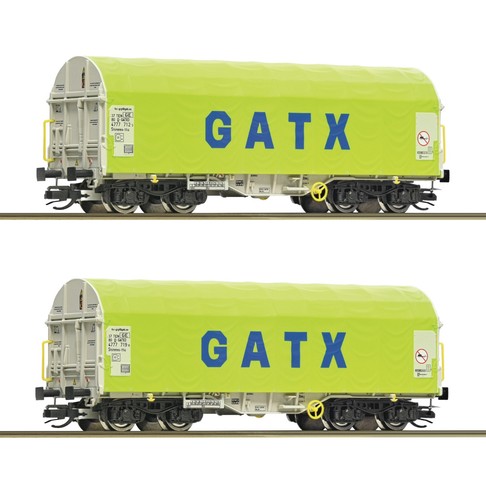 TT Scale Freight Cars - 6680011 - 2 piece set: Slide tarpaulin wagons, GATX | Zustand: New