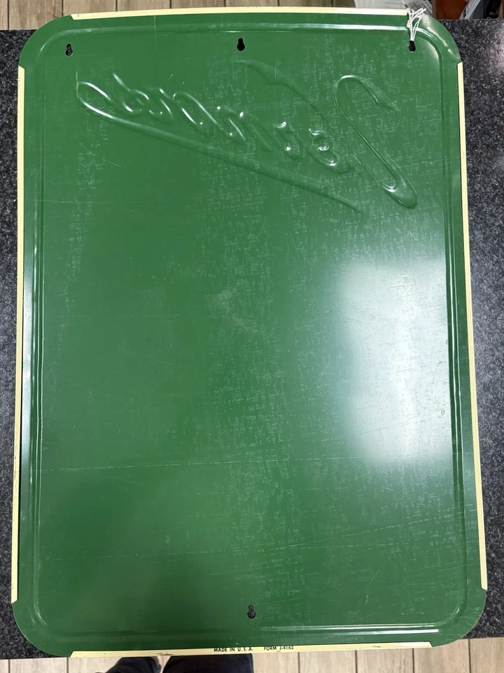 Letrero de menú de pizarra metálica de restaurante Vernors Ginger Ale vintage Foto 4 de 4