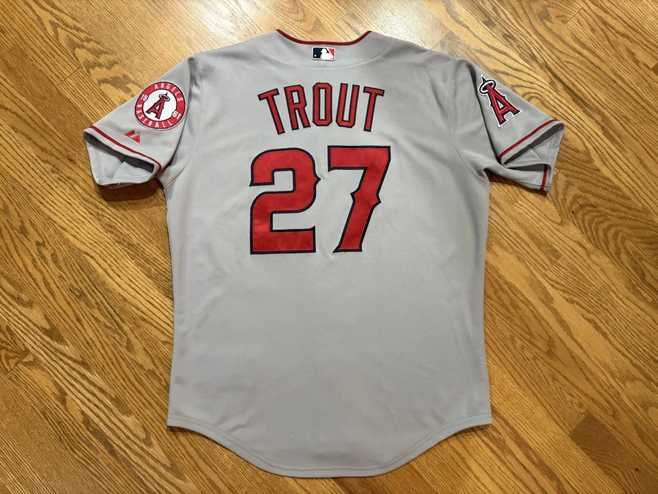 Mike Trout Majestic Authentic 2012-2015 Gray Jersey Size 44 Angels ALL STITCHED - Image 4 of 4
