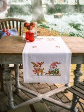 Vervaco Embroidery Kit Table Runner Gnome and Reindeer