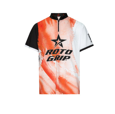 ROTO GRIP Quarter Zip Bowling Jersey Orange White Made in Korea