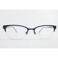 Jonathan Adler JA507 Navy Blue Striped Semi-Rimless Cat Eye Eyeglasses 50-17-140