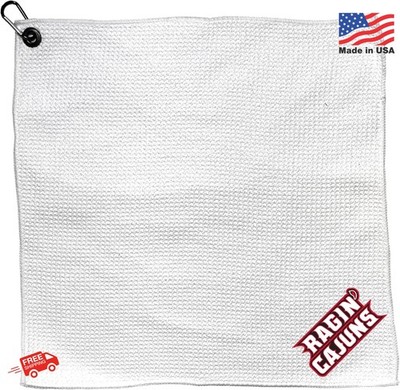 Team Golf NCAA Microfiber Towel 15x15 White with Carabiner