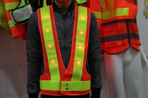 16 LED Light up Reflective Safety Vest - High Visibility Warning Vest image 3