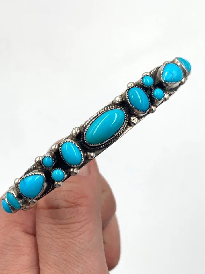 Sleeping Beauty Turquoise Silver Cuff by Leo Feeney - Image 4 of 4