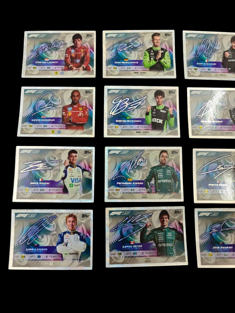 Topps F1 Turbo Attax 2025 INDIA Signature Style Full Set 20 Cards
