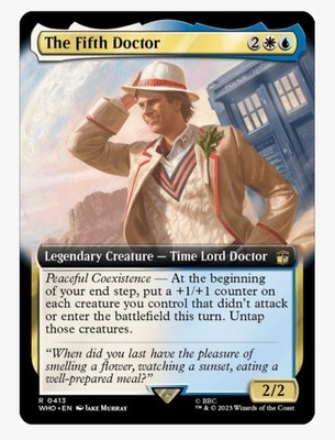 The Fifth Doctor (Extended Art) | MTG WHO | Bant +1/+1 Counters Untap | Rare NM