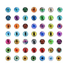 6mm Dragon Eyes, 100 Pcs Round Glass Eyes Animals Crochet Eyes, Mix Color