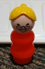 VINTAGE Fisher Price Little People #2550 SCHOOL TEACHER w GLASSES Rare 1990