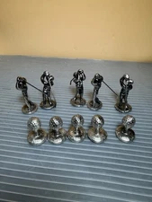 Bombay Golf Tic-Tac-Toe Desk Pewter Figures only, 10 Pieces, missing gameboard