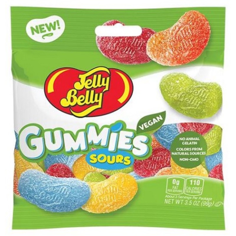 3x Jelly Belly Gummies Vegan Sours Candy Bulk Sweet Treats Lot Sealed 3.5oz