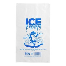 1000 Pack 10 lb Clear Plastic Ice Bags with Ice Print Storage Grocery Store