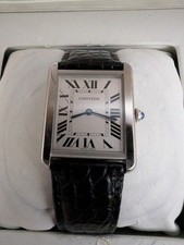 Cartier Tank Solo 2715 men's watch steel with a leather strap. Original Box