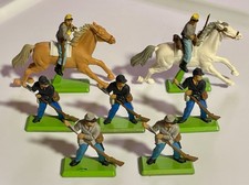 Vintage 1971 Deetail Civil War Soldiers Lot Of 7 Army Men Made In England
