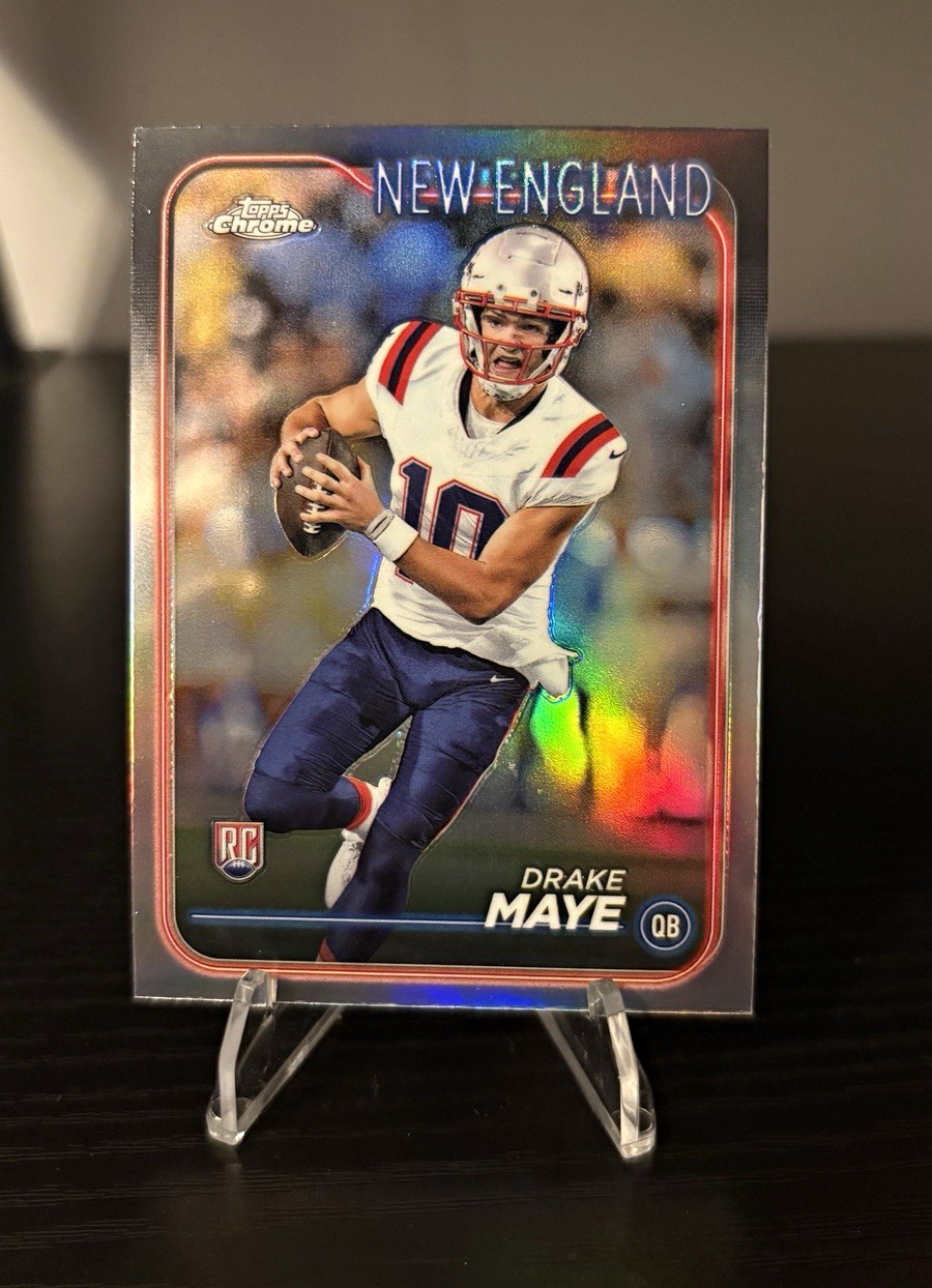 Topps 2024 Topps Chrome Rookies Drake Maye RC Refractor #203 Patriots