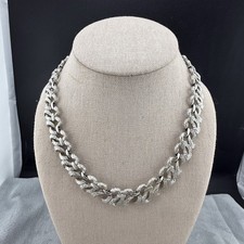 Vintage Monet Necklace Silver Tone 16 