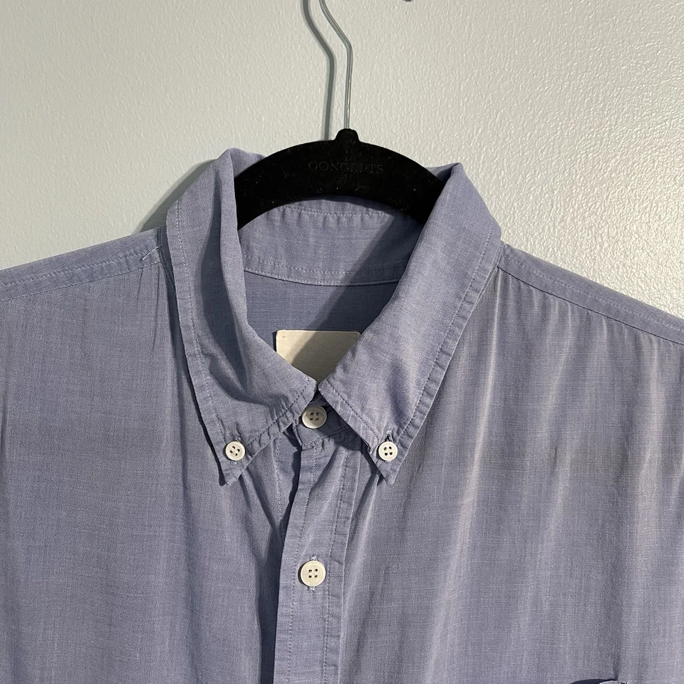 L-Band of Outsiders Women’s Plain Light Blue Cotton Long Sleeve Shirt Button Up - Image 4 of 4