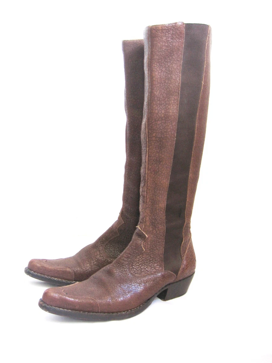 Bottines Free Lance Marron Cuir Verni Et Daim - Taille 36 EU, Occasion Très Bon état