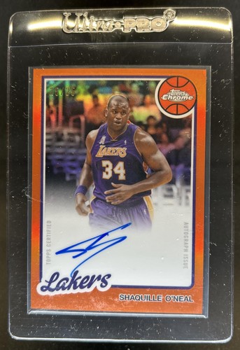 2025-26 Topps Chrome Shaquille O'Neal 1980-81 Auto Orange Refractor SSP #/25