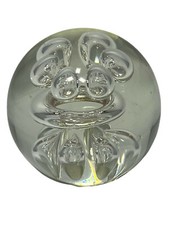 Clear Ball Glass Sphere Controlled Bubble, Tear Drop & Ring Paperweight 3 inch