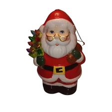 Mr Christmas Follow the Magic Light Up With Timer Santa Christmas Ornament 
