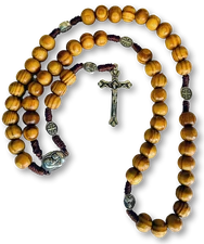 St Saint Benedict Wooden Rosary Men Women Wood Prayer Beads Cross Crucifix