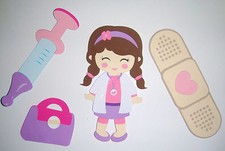 Doc McStuffins Bag Syringe Lot Paper Die Cut Paper Doll Scrapbook Embellishment