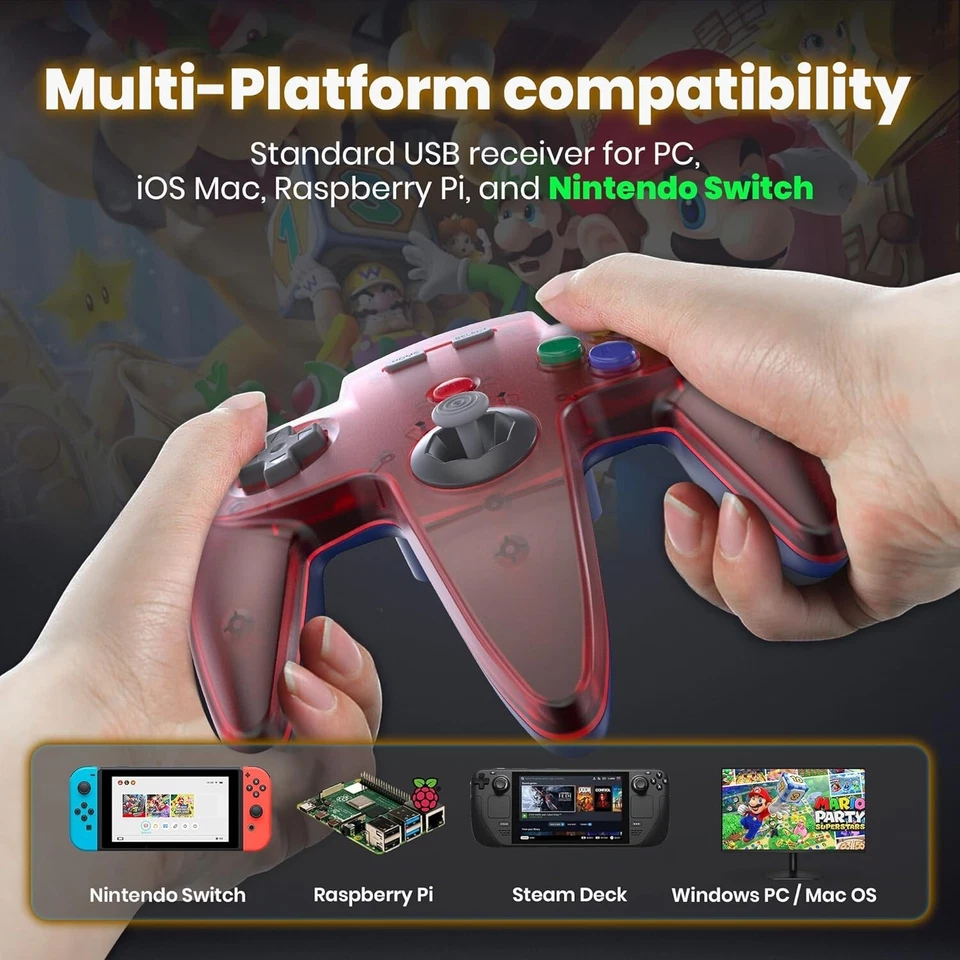2.4GHz Wireless N64 Switch Online Controller+USB Dongle for PC/Mac/Raspberry Pi - Image 3 of 4