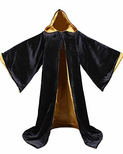 Velvet Wizard Robe with Satin Lined Hood and Sleeves - Picture 9 of 126