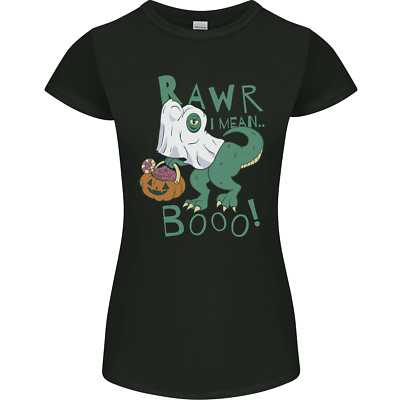 T-Rex RAWR I Mean Booo Halloween Dinosaurier Damen Petite Cut Maglietta