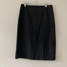 Vintage GAP Wool Blend Knee Length Pencil Skirt Gray Classic Old Money Office 10