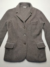 Loro Piana Womens Size Uk 10 Eu 38 Baby Cashmere Taupe Jacket (vgc) Suede Trim