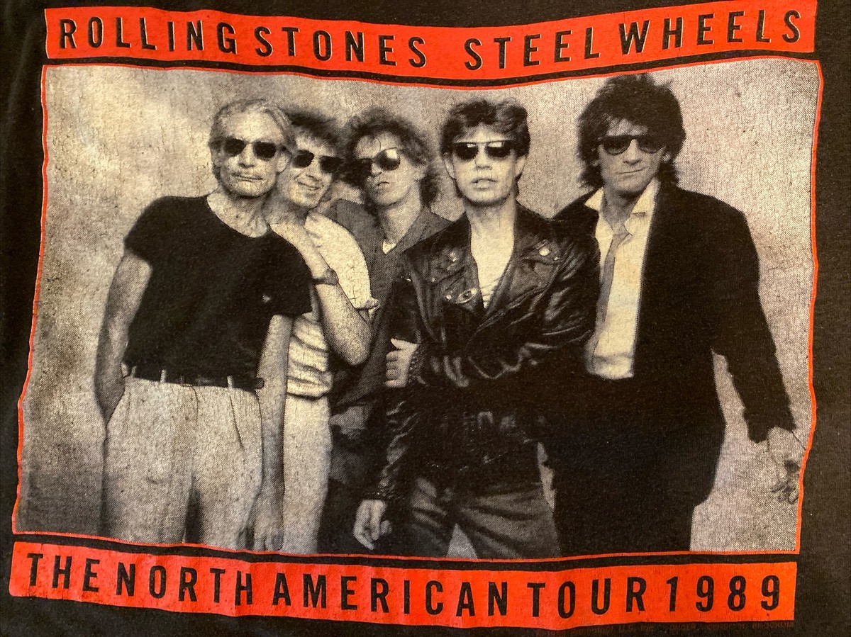 Vtg 1989 Rolling Stones Steel Wheels Tour Concert TeeShirt