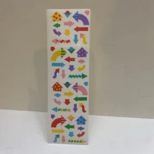 Vintage 1993 Mrs. Grossman's Stickers Colorful Arrows-1 Sheet Right This Way