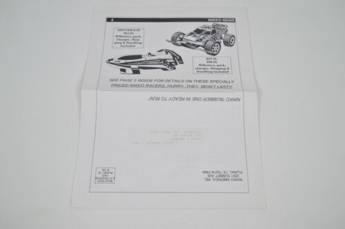 Vintage 1995 Nikko News Newsletter Vol. 2.1 Shockwave Contender Rival RC Cars - Picture 1 of 5