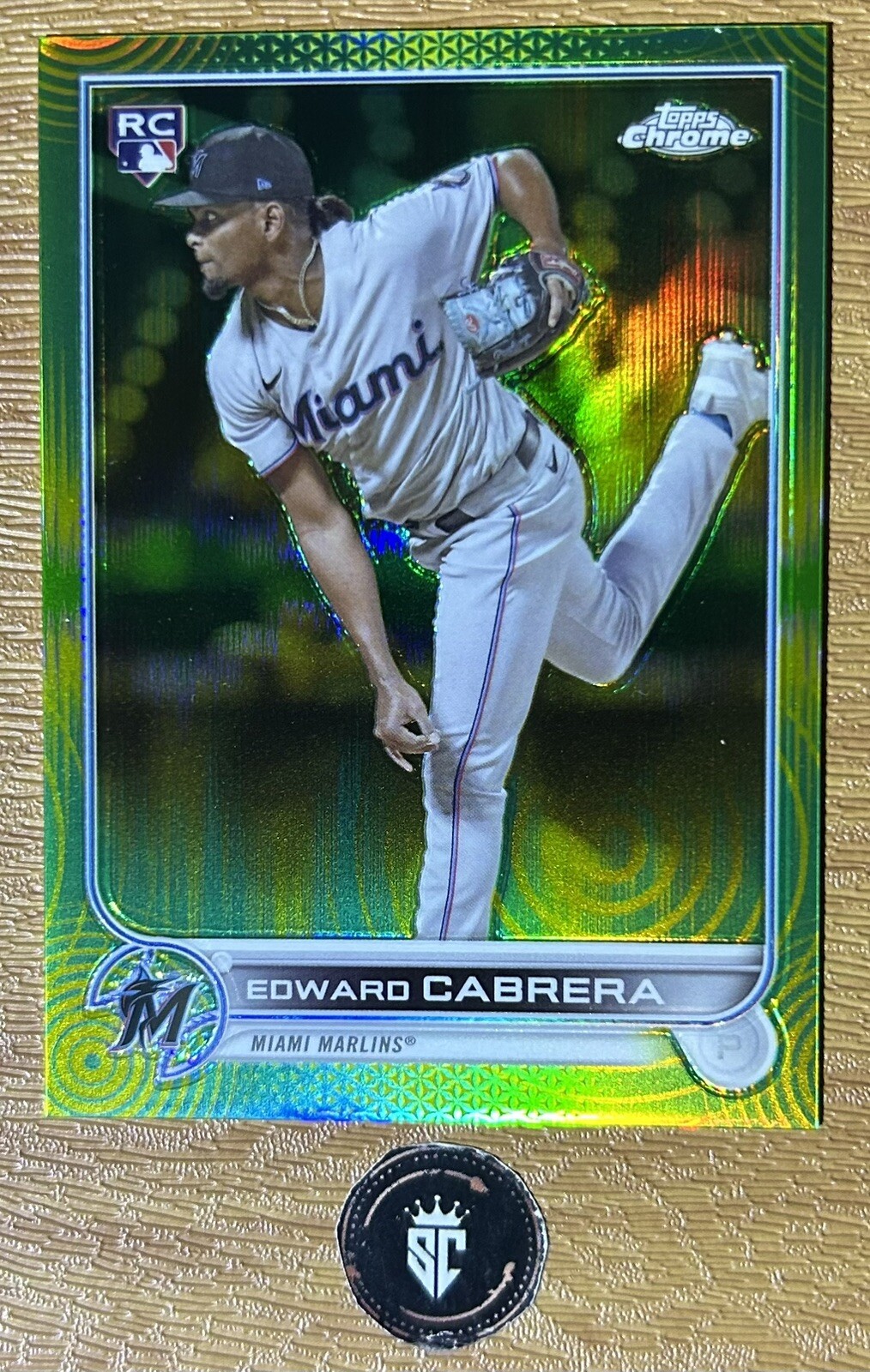 Edward Cabrera 2022 Topps Chrome Sonic Green Yellow Sonic Rookie /99 #64