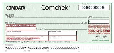 #ad BLANK Green COMDATA Comchek 20 Pack *FREE SHIPPING* Comcheck $34.99