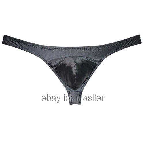 Para hombres Tanga Tanga de Satén de Seda Bolsa Mejora Cintura Baja Ropa Interior Sexy Tangas - Imagen 2 de 60