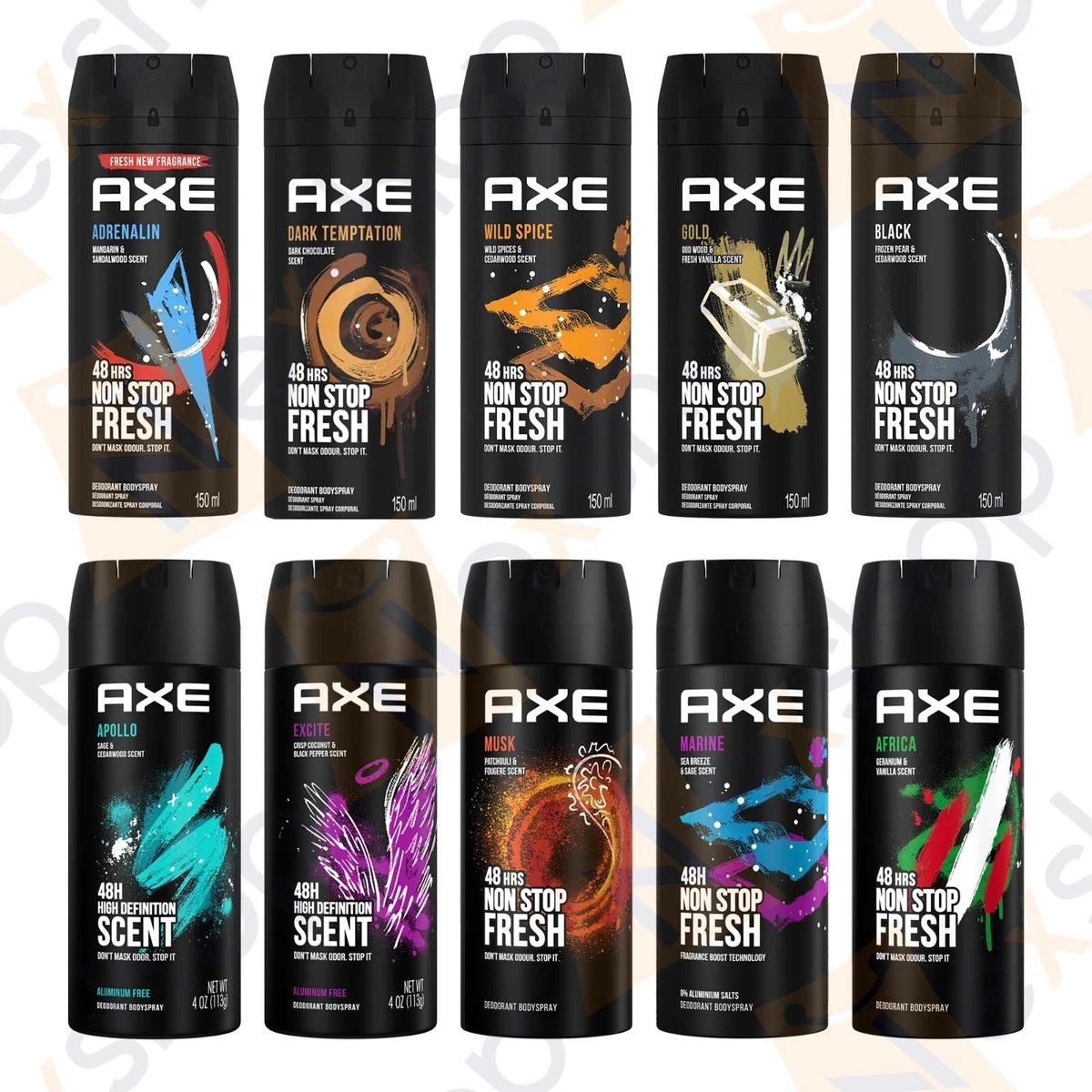 AXE 48-Hour Fresh Deodorant Body Spray Fragrance for Men 150ml - 1 / 3 / 6  Pack