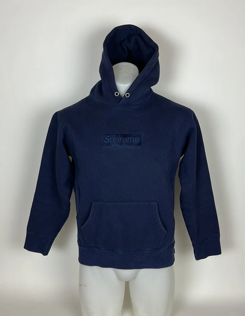 Sweat à capuche noir homme Supreme Box Logo taille M bleu marine.