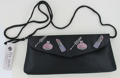 New Liz Soto Signatures Black Bag with Rhinestone Make Up 