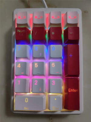 PBT Tastenkappe für mechanische Tastatur Numpad Cherry MX Backlit Translucent Keycaps
