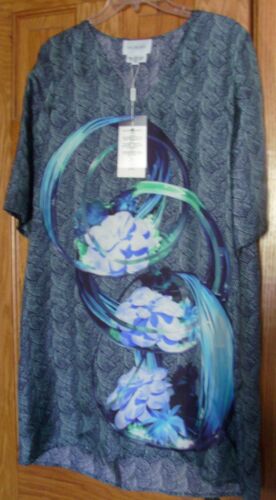 NUEVO CON ETIQUETAS Vestido Rachelalex Rachel Alex 100% Seda S/S Azul Cambio Talla 8 $590 85% ¡DESCUENTO!¡! - Imagen 2 de 8