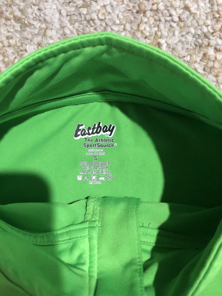Camisa deportiva deportiva Eastbay manga larga verde fluorescente con costuras negras talla pequeña Foto 4 de 4