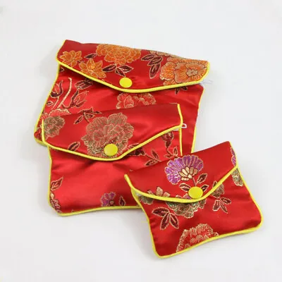 Kopen Chinese Style Gift Pouches Snap Case Satin Coin Purse Wallet Jewelry Storage Bag