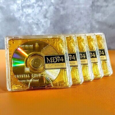 Set of 5 Victor (JVC) Crystal Gold Mini Discs, 74 Minutes Set of 5 Victor (JVC) Crystal Gold Mini Discs, 74 Minutes